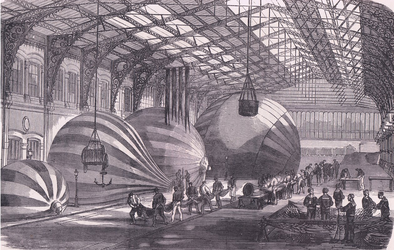 Balloon manufactory, Cassells History of the War between France and Germany published by Cassell and Company Limited, c.1890 (litho) 作者 德国学校