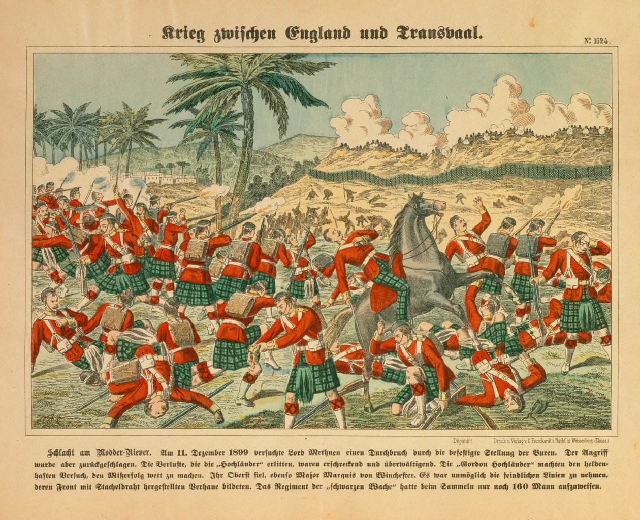 1899年12月11日布尔战争中的莫德尔河战役，1999年，Weissenburg的C. Burckhardt出版的大报 作者 德国学校