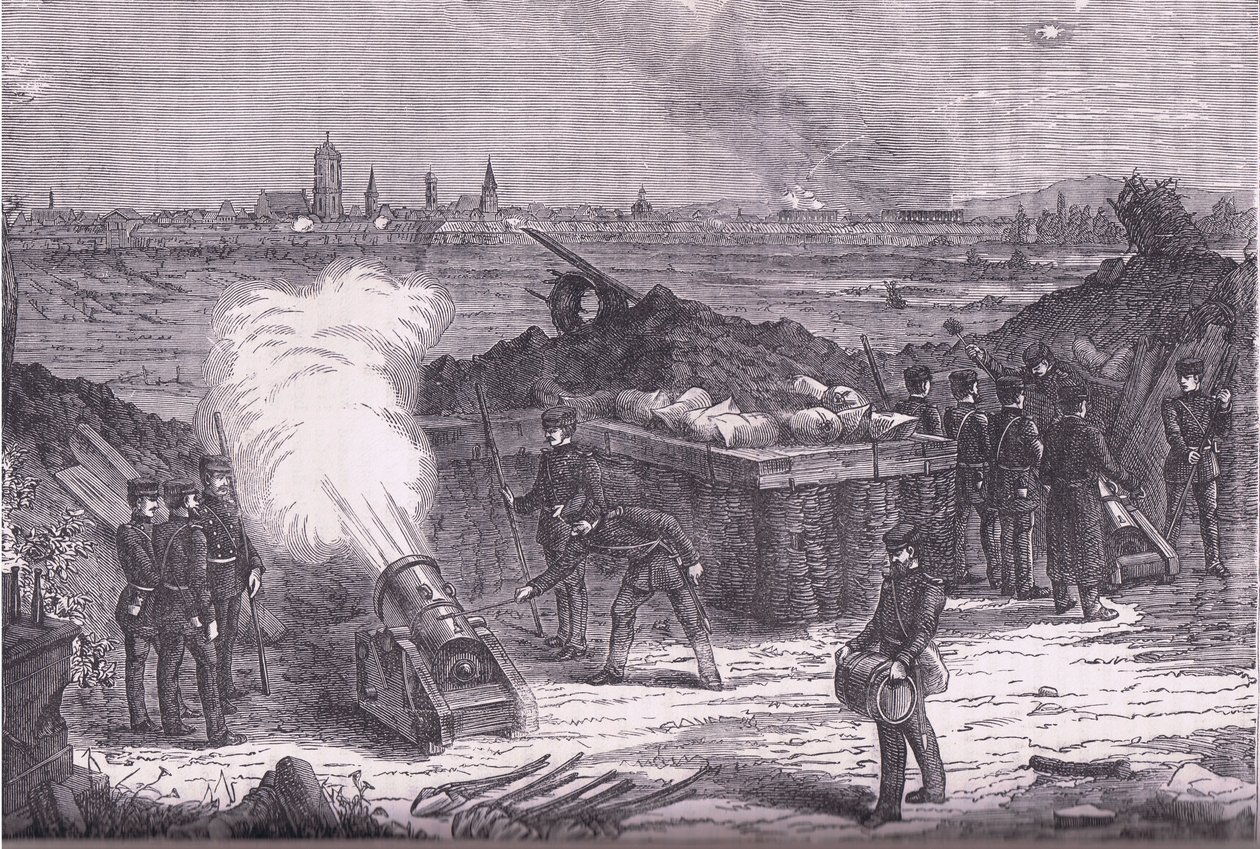 Bombardment of Schelestadt, Cassells History of the War between France and Germany published by Cassell and Company Limited, c.1890 (litho) 作者 德国学校