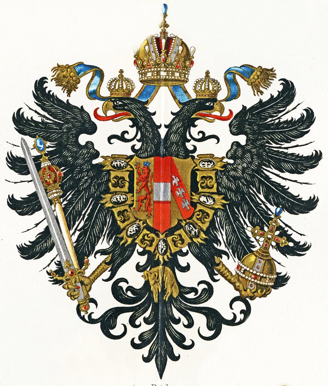 1816年至1867年奥地利帝国（KaisertumÖsterreich）的徽章，c.1898 作者 德国学校