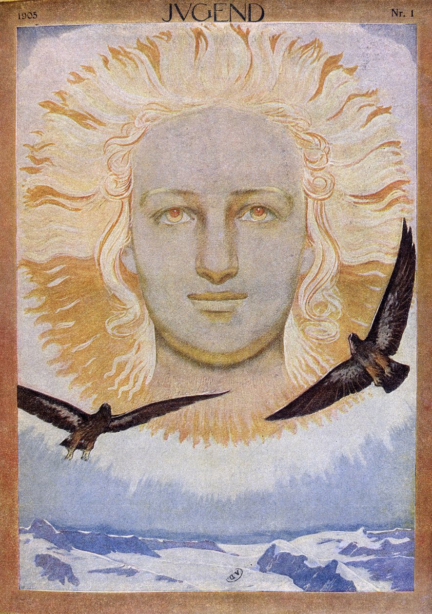 Cover of “” Jugend””, German magazine, depicting the sun 作者 德国学校