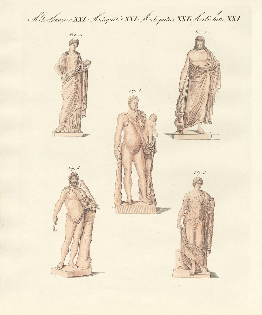 希腊人和罗马人的神明（彩色雕刻） 作者 德国学校