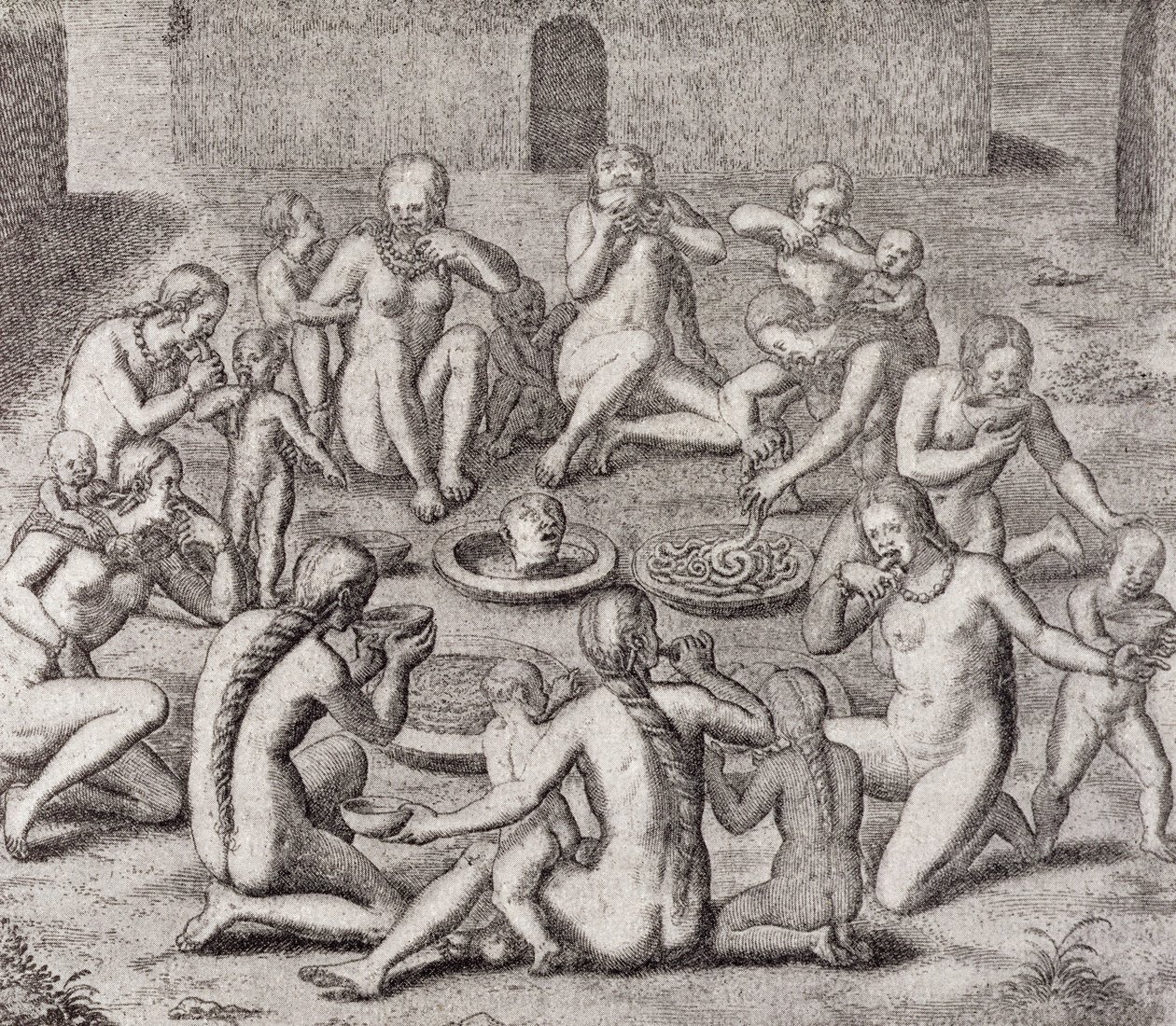吃囚徒的肉根据古老的历史学家，来自Gottfried的&39;Historia Antipodum&39;，酒吧。 1655年，来自&39;浪漫的河&39;卷。我，由WH Koebel，1914年 作者 德国学校