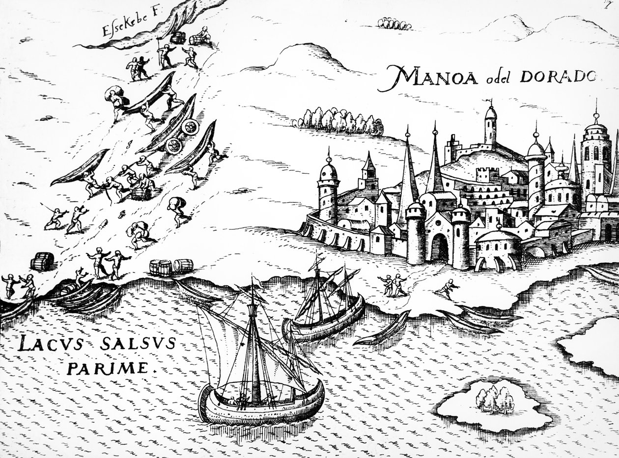 Eldorado，Regni Guianae的插图，G. Raleigh，1594-96 作者 德国学校