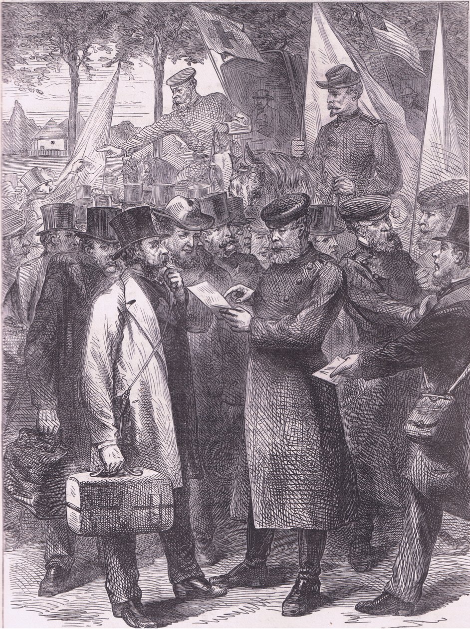 English residents leaving Paris, Cassells History of the War between France and Germany published by Cassell and Company Limited, c.1890 (litho) 作者 德国学校