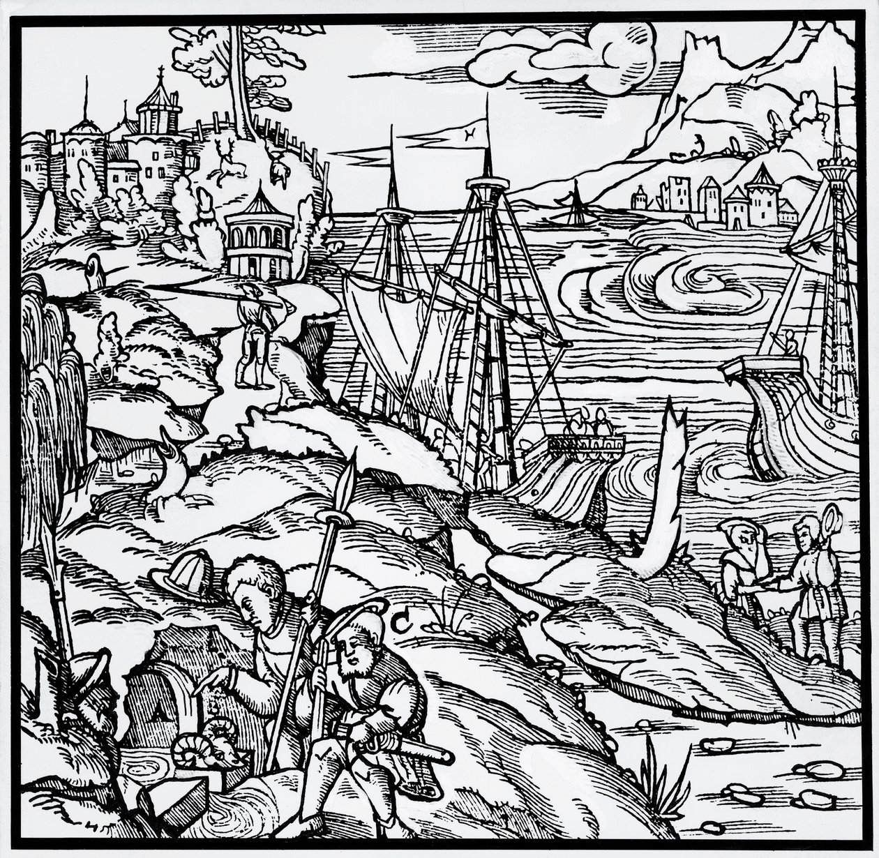 Georg Pawer或Georgius Agricola（1494-1555）的De re metallica（论金属的性质）的雕刻。 作者 德国学校