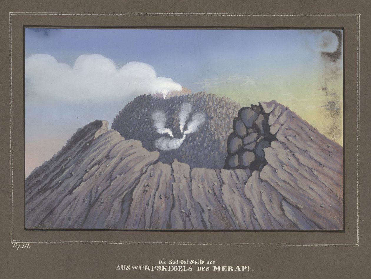 1845年马格德堡博士，来自默拉皮火山，Pl.III，地形和科学地图集的Java之旅，由Dr.Fr.Junghuhn拍摄 作者 德国学校