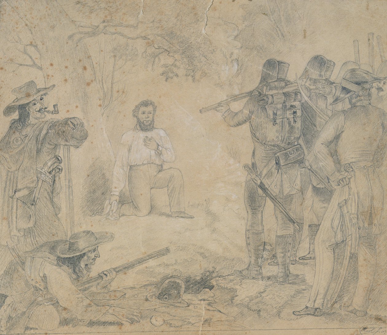 1862年11月9日执行罗伯特·布鲁姆（1842年）（纸上蜡笔） 作者 德国学校