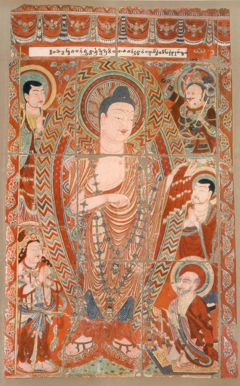 现在在柏林Koeniglichen博物馆，19世纪末20世纪初的洞穴寺庙绘画的传真 作者 德国学校