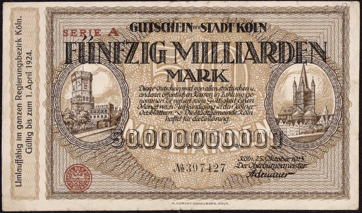 五十亿大关的钞票，1923年 作者 德国学校