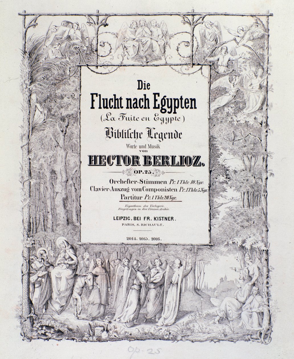 法国浪漫作曲家赫克托·伯利奥兹（Hector Berlioz）的德国版音乐专辑《飞向埃及，歌剧25》的序曲 作者 德国学校