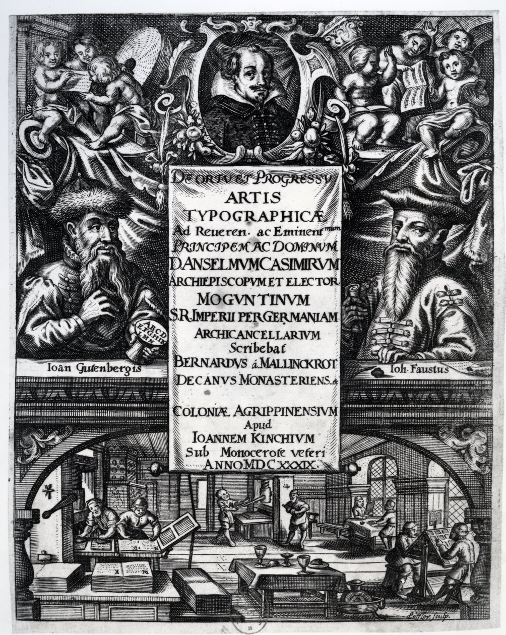 1634年Bernardus Mallinckrodt撰写的关于&39;关于印刷术的起源和历史&39;的主题 作者 德国学校