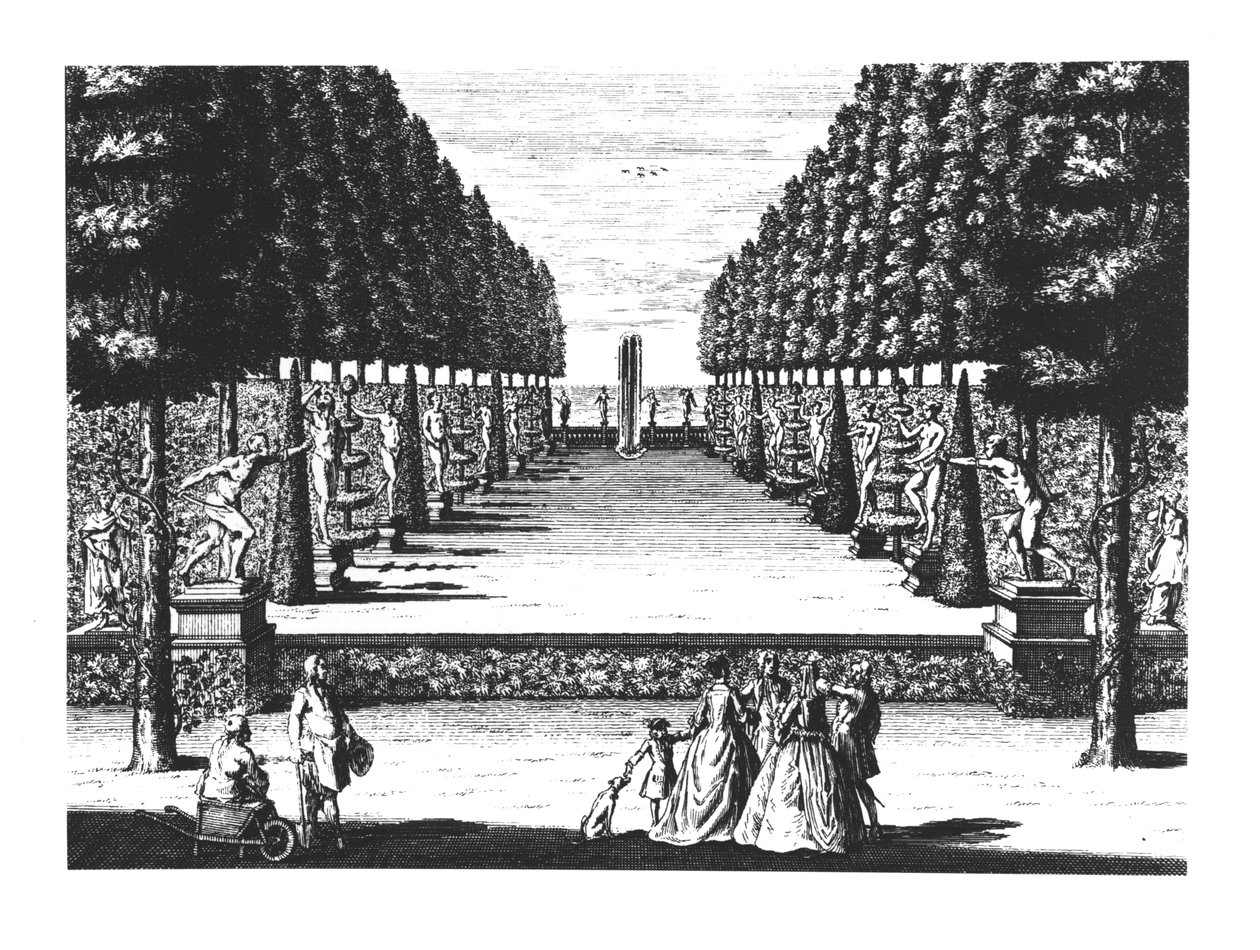 Herrenhausen的花园剧院，由Joost Van Sasse雕刻（1716-36） 作者 德国学校