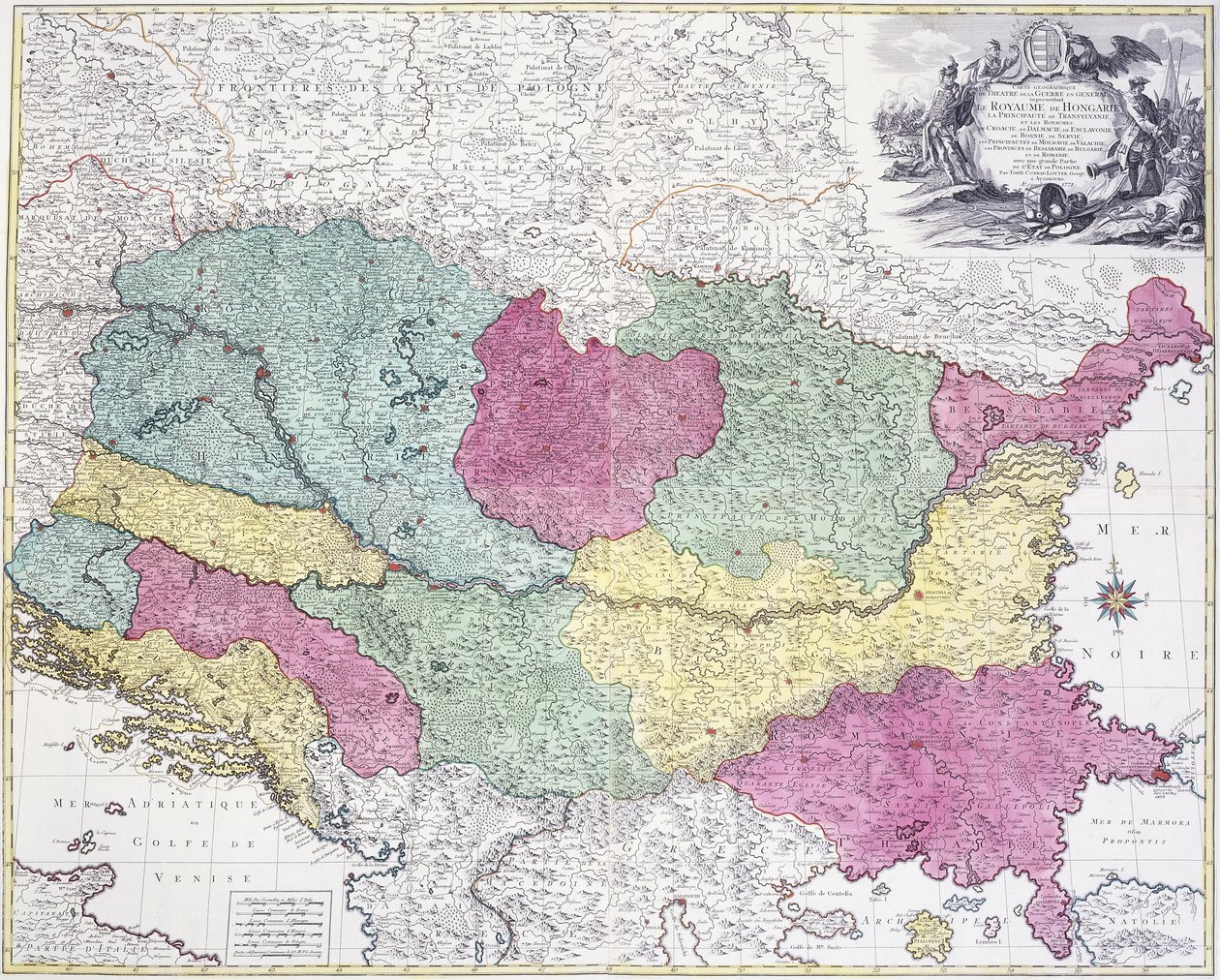 战争剧院地理地图，主要显示匈牙利王国，1771年 作者 德国学校