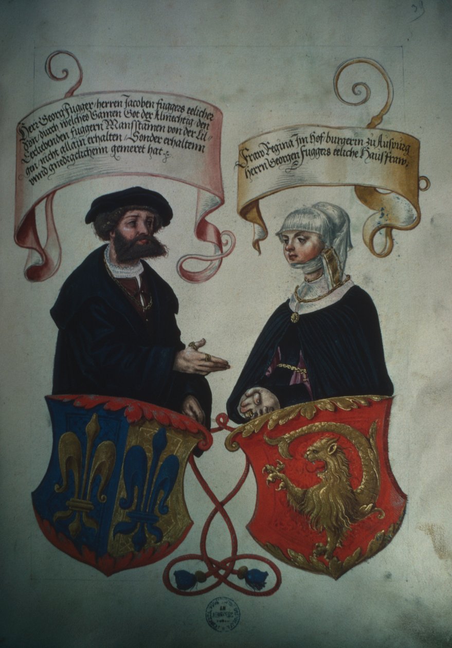 Georg Fugger和他的妻子Regina Imhoff，来自Geheim的Fuggerschen性别荣誉书 作者 德国学校
