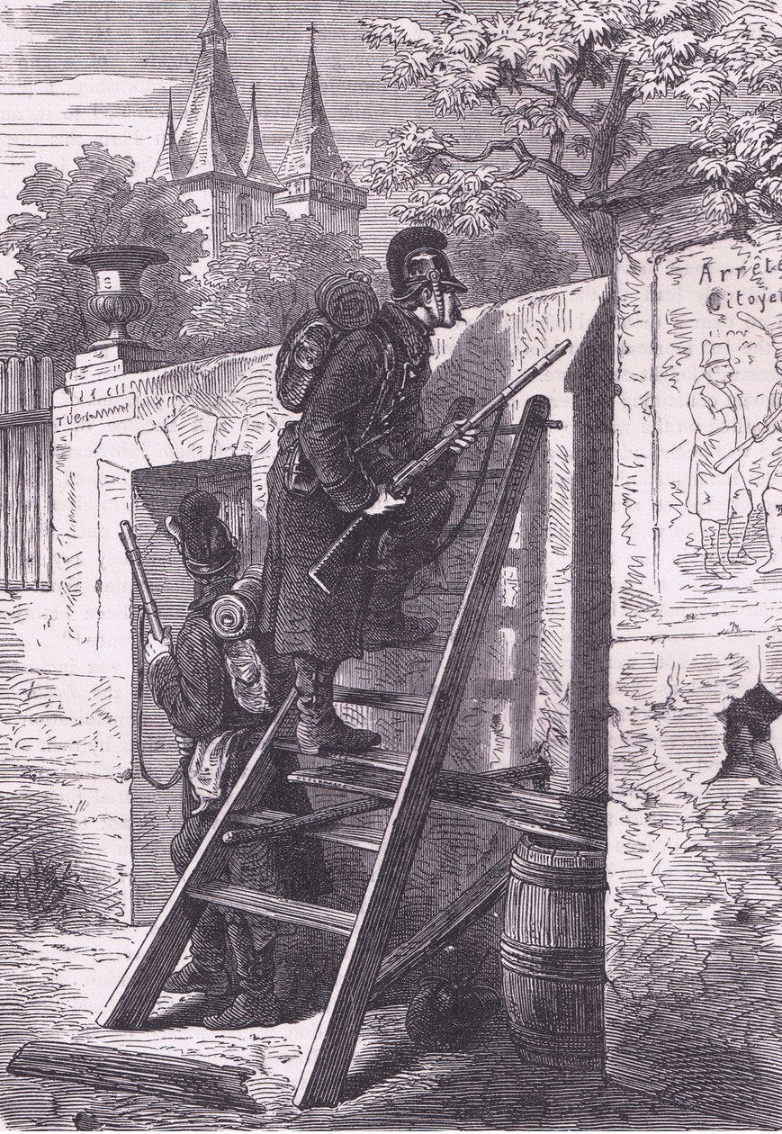 德国探险队，Cassells 法德战争史，Cassell and Company Limited 出版，约 1890 年（石版） 作者 德国学校