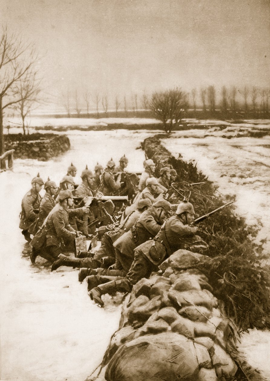 1914-19年德国机枪部分在波兰举行路障 作者 德国学校