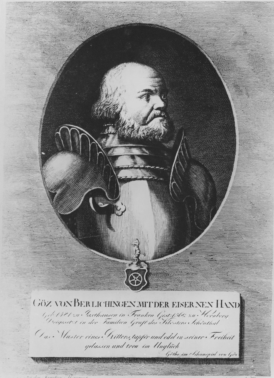 Götz von Berlichingen（雕刻）。 作者 德国学校