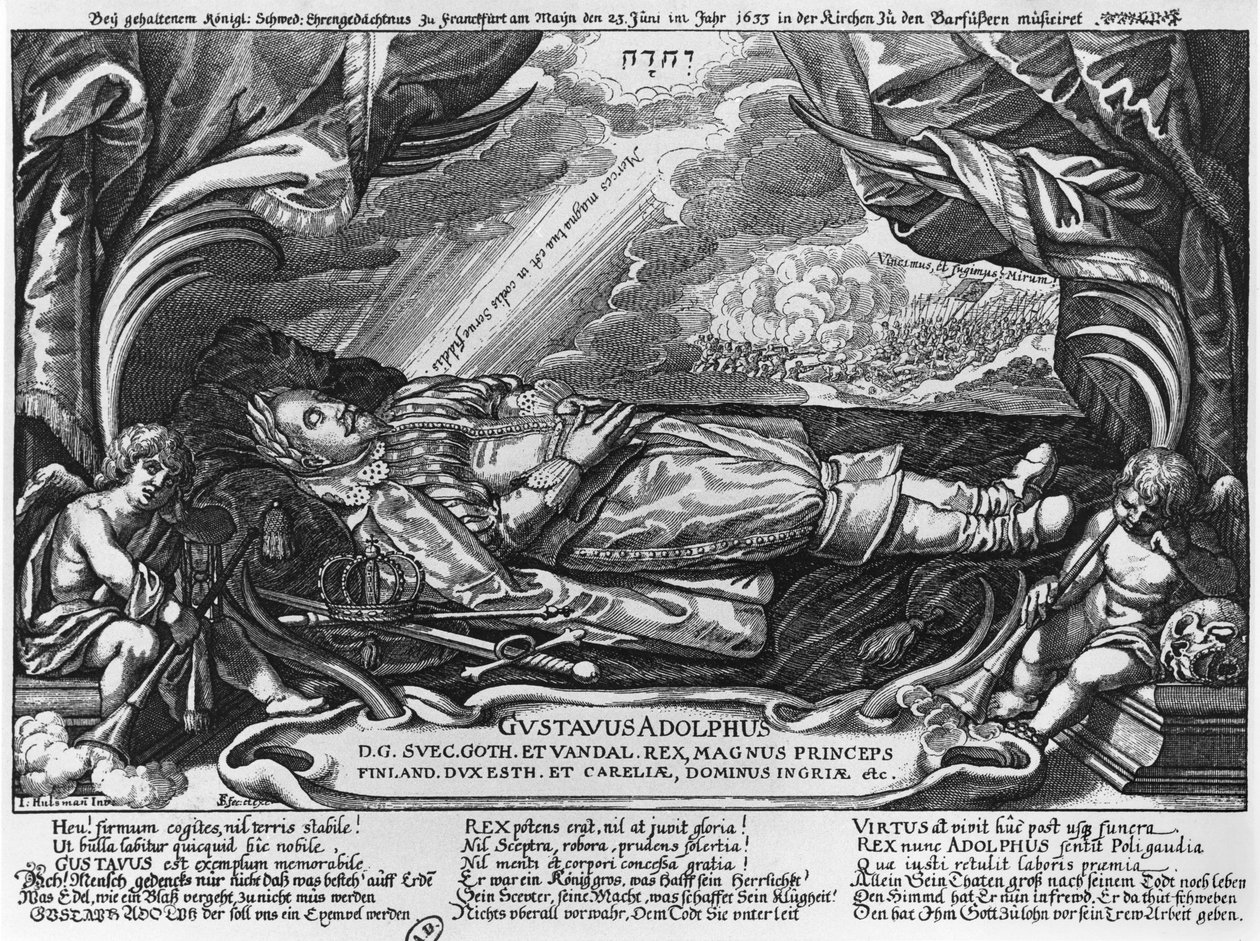 Gustavus Adolphus II（1594-1632）瑞典国王，临终前，1633年 作者 德国学校