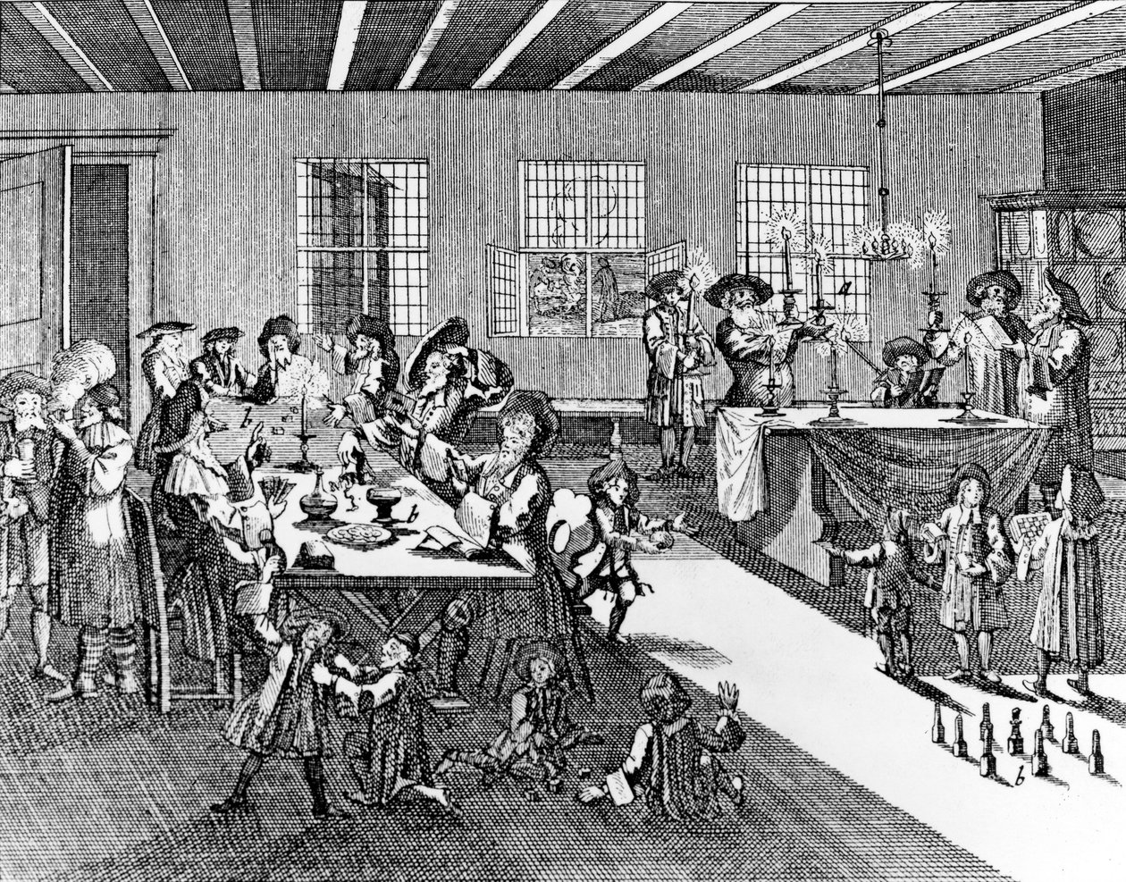 1726年，来自Kirchner的犹太仪式的Georg Puschner的Hannukah 作者 德国学校
