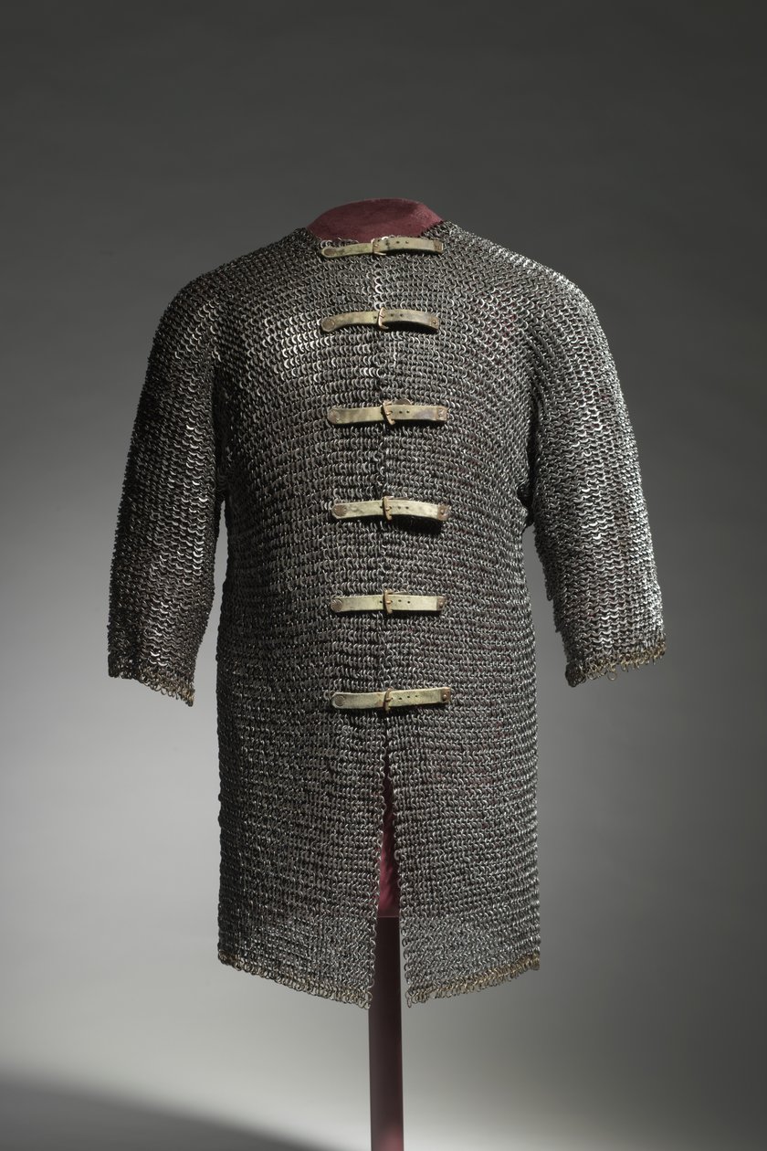 Hauberk，约1400-1450年（钢和铜环，用现代扣子和带子铆接）。 作者 德国学校