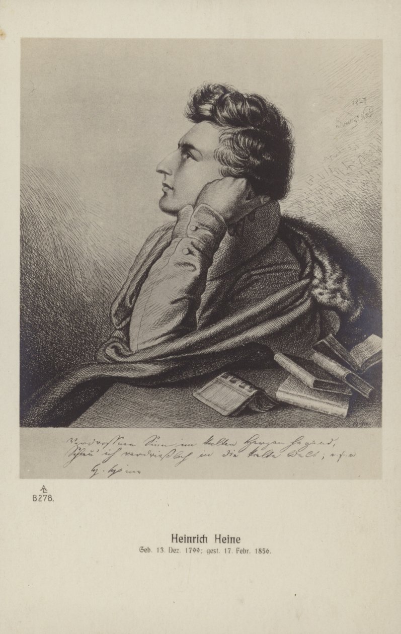 海涅（1797-1856），德国诗人（石版画） 作者 德国学校