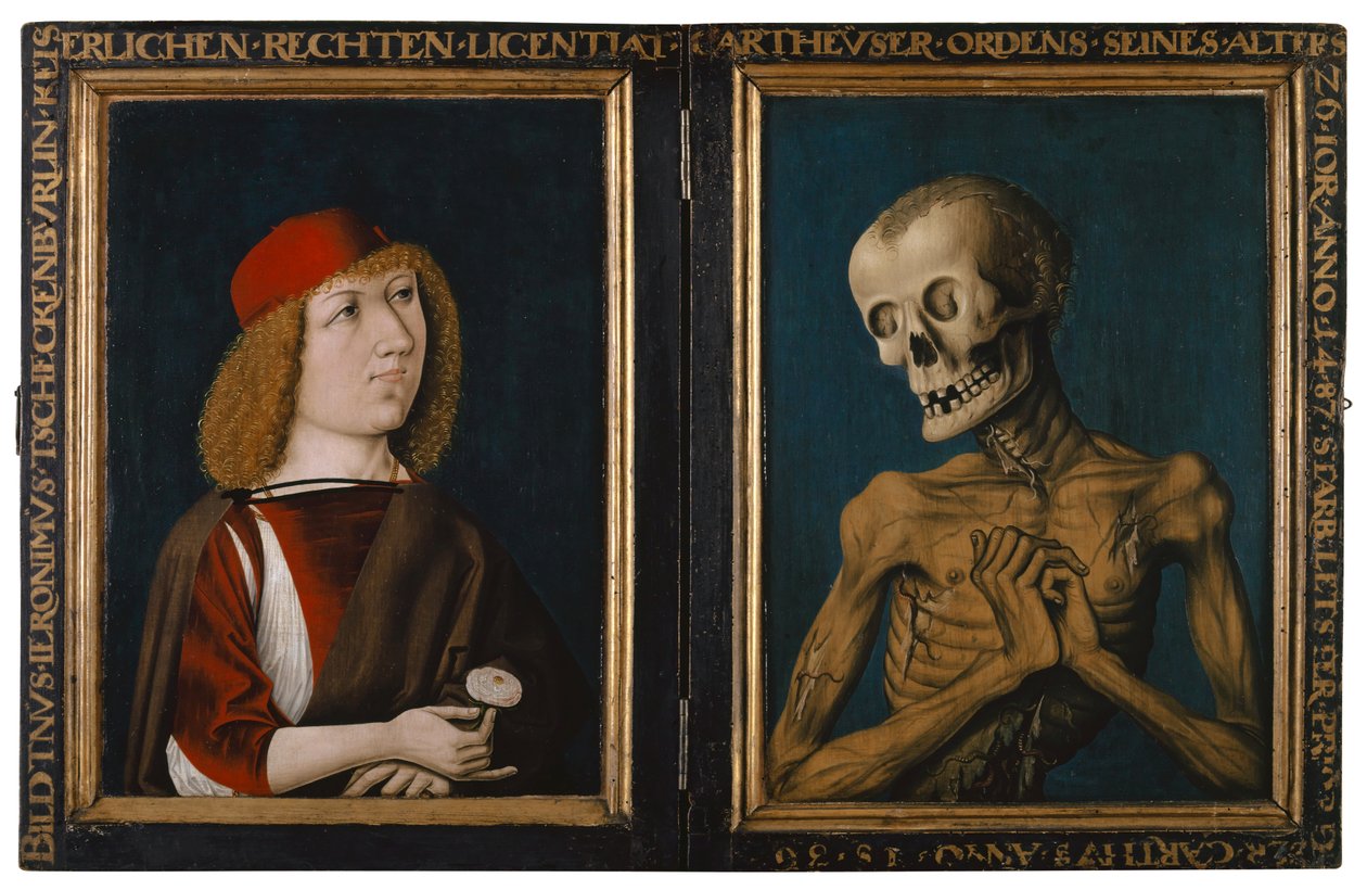 HieronymusTscheckenbürlin和死亡人格化，1487年（石灰混合技术） 作者 德国学校
