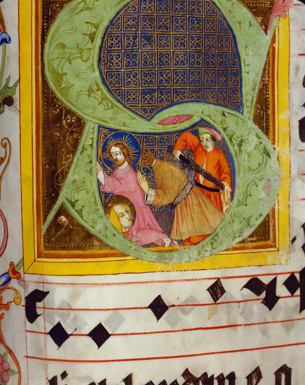 历史性的初始S与施洗者圣约翰的贬值，来自Langenzenn的Friedrich Zollner，1439-42 作者 德国学校