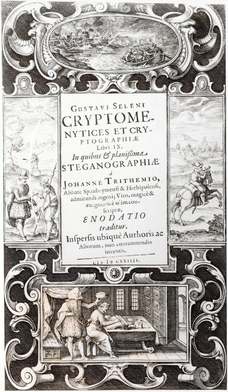 来自Gustavus Selenus（Augustus，Duke of Brunswick）的Cryptomenysis和密码学第9册的插图，1624年 作者 德国学校