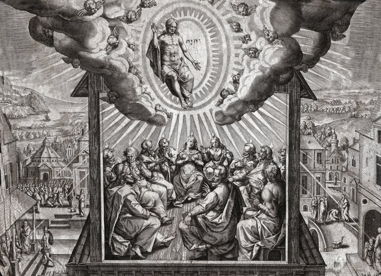Jesus Christ and the apostles. (engraving 作者 德国学校