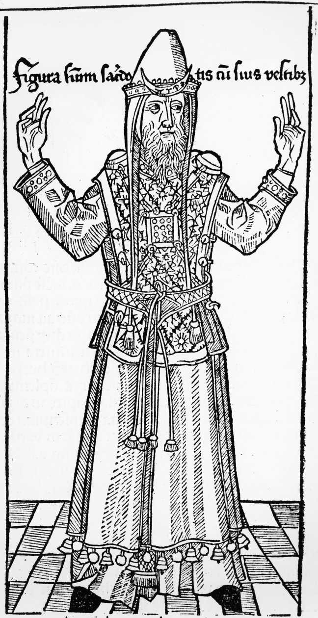 犹太大祭司，来自Hartmann Schedel的Liber Chronicarum，于1493年在纽伦堡出版 作者 德国学校