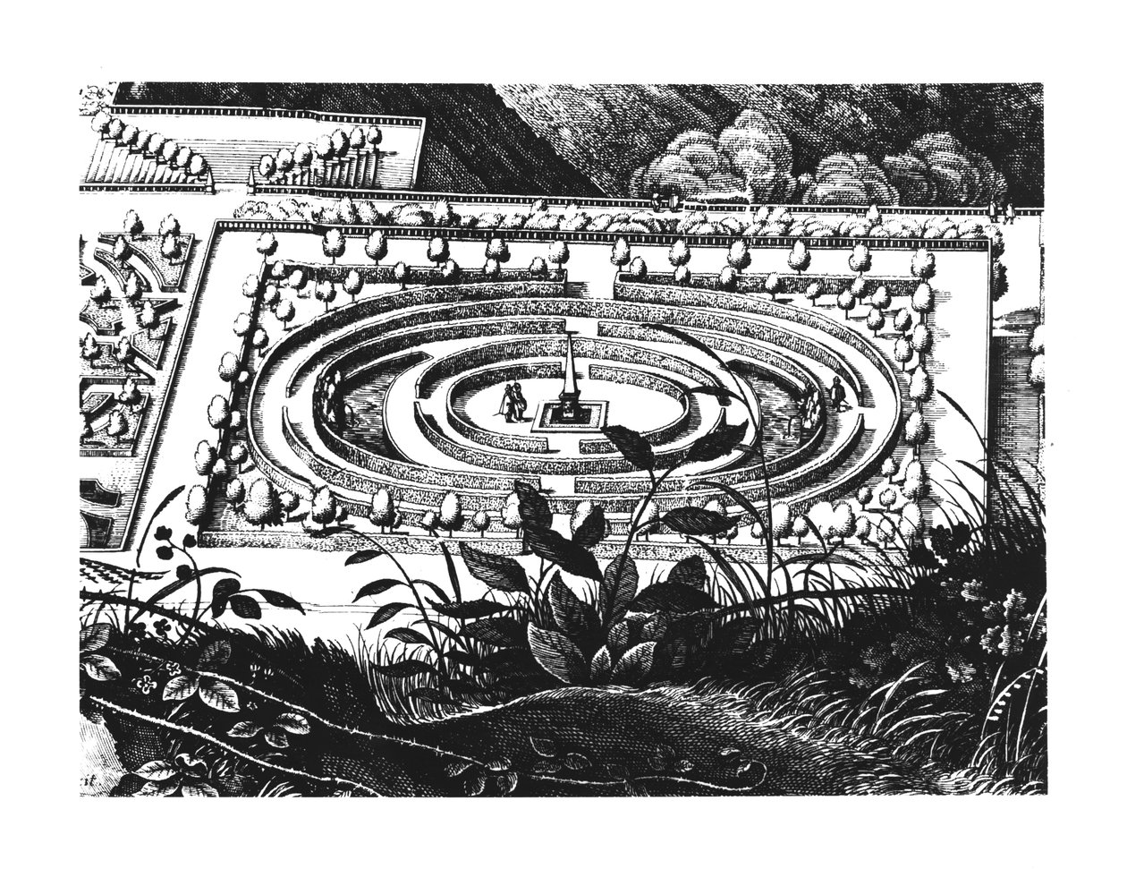 在海德堡，Hortus Palatinus的迷宫 作者 德国学校
