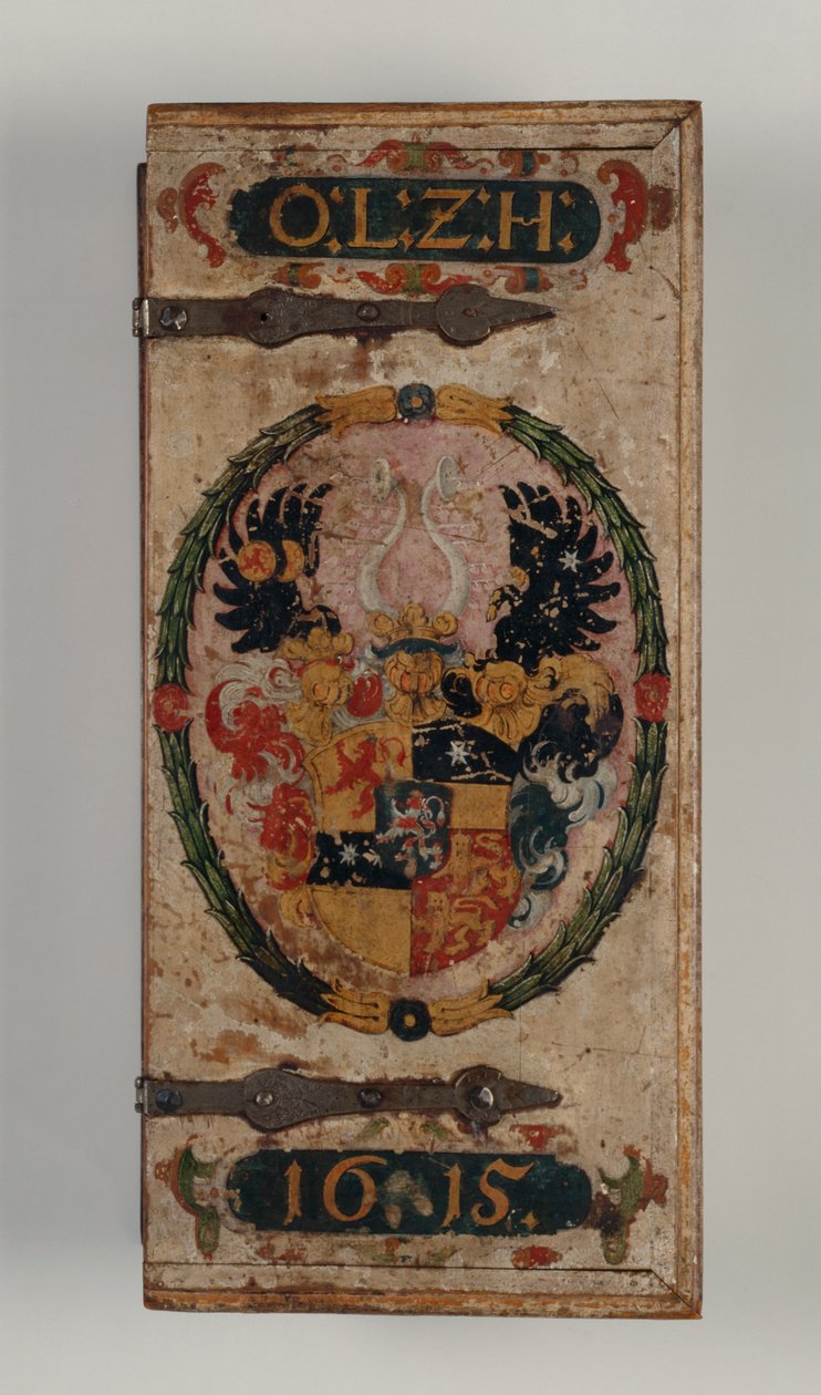 1615年（漆木）Prince Otto von Hesse的十字弓螺栓盒盖（参见312140-43） 作者 德国学校