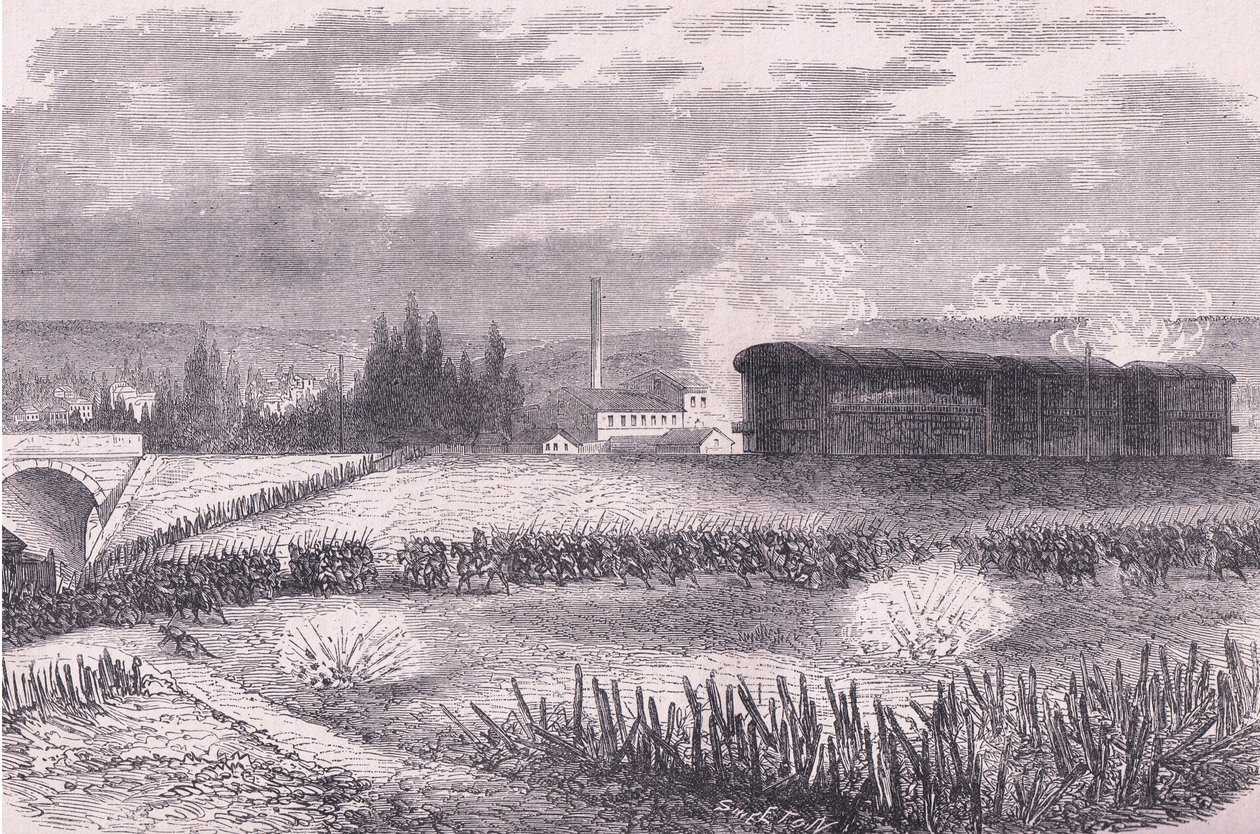 Locomotive batteries in action, Cassells History of the War between France and Germany published by Cassell and Company Limited, c.1890 (litho) 作者 德国学校
