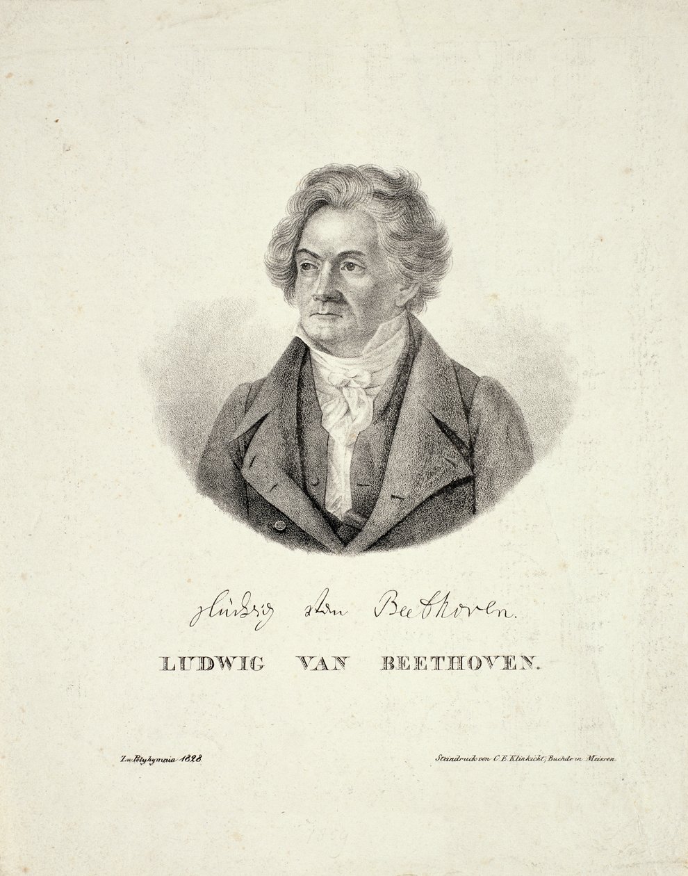 Ludwig van Beethoven（1770-1827）由CF Klinkicht刻 作者 德国学校