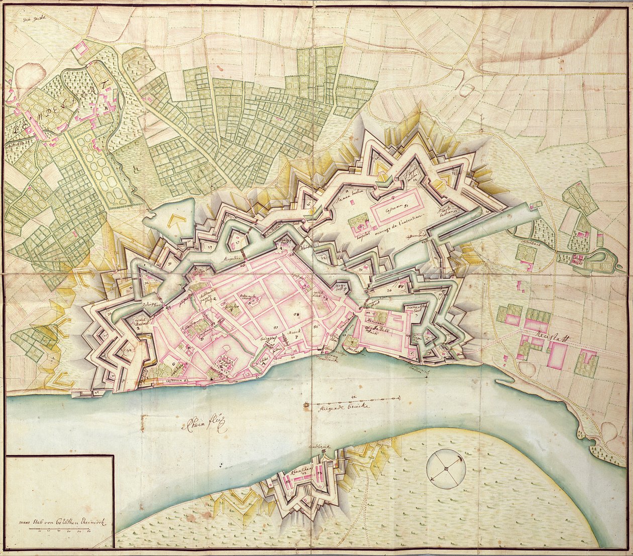 杜塞尔多夫地图，1736年 作者 德国学校
