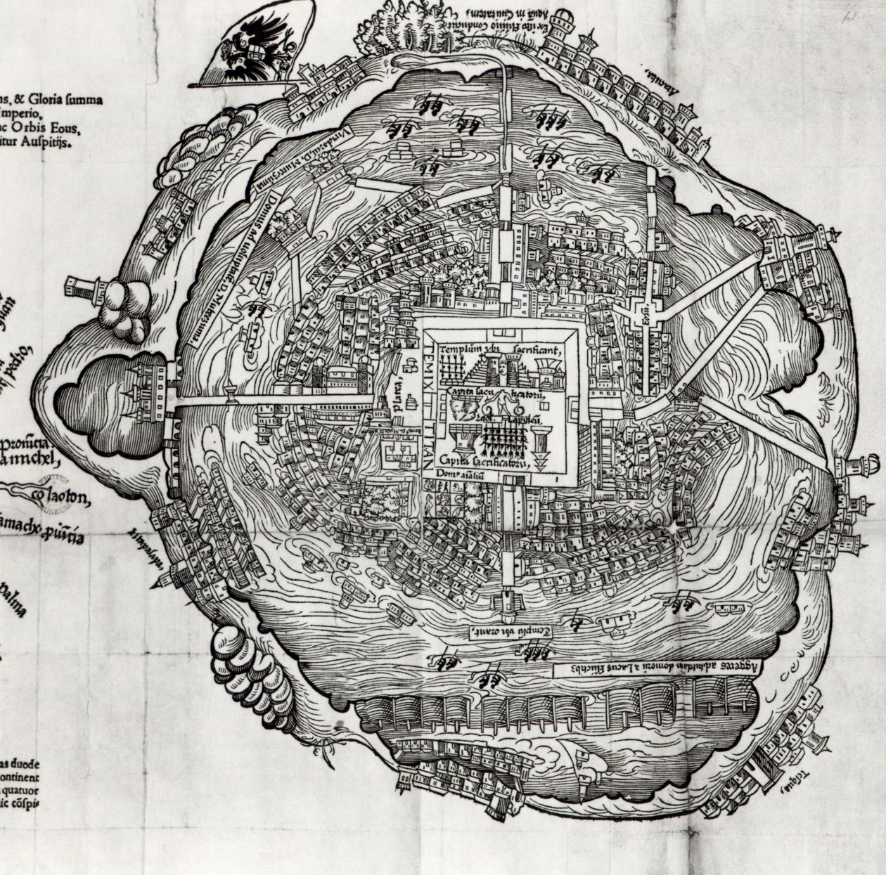 来自&39;Nova Maris Oceani Hispania Narrati&39;的Praeclara Ferdinandi Cortesii的Tenochtitlan地图 作者 德国学校