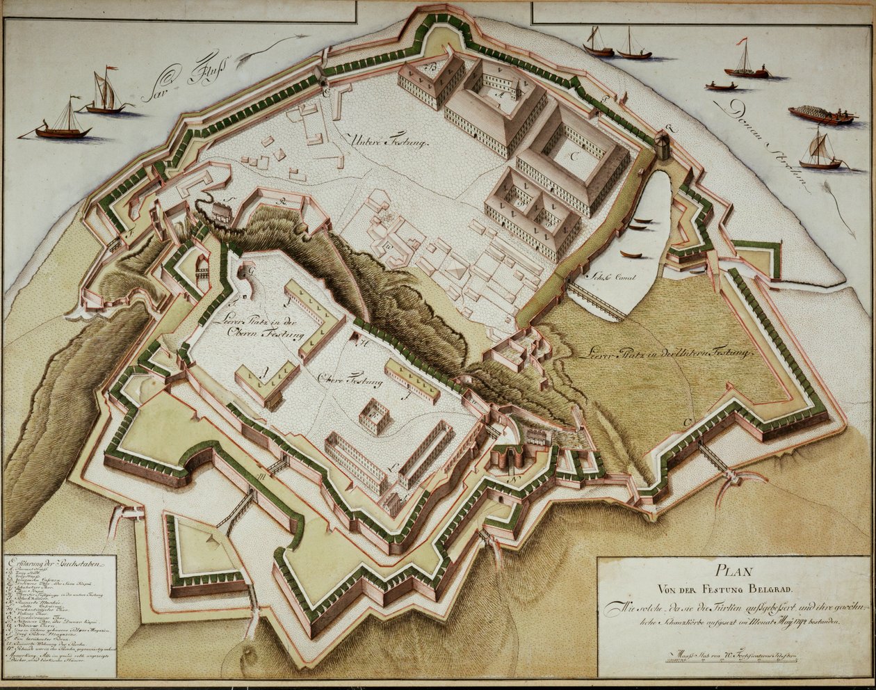 Gideon Freiherr von Laudon 元帅征服贝尔格莱德要塞后的地图... 作者 德国学校