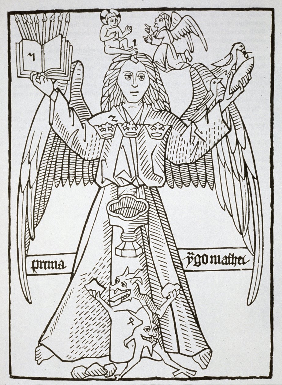 来自Ars Memorandi的记忆图，c.1470，（转载于1883年），在19世纪末出版的魔术史中有所体现 作者 德国学校