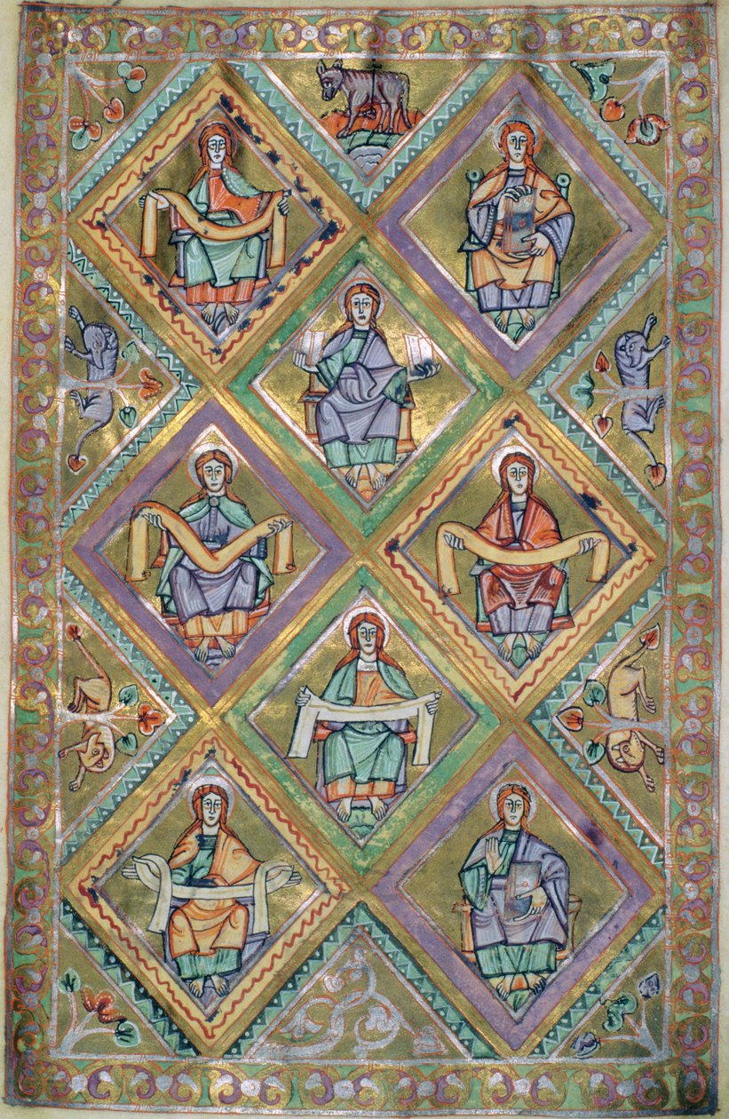 卡扎特女士。 1207 IV，fol.10v基督的生活，根据圣马太福音，来自普沃茨克大教堂的Evangeliarium c.1075 作者 德国学校