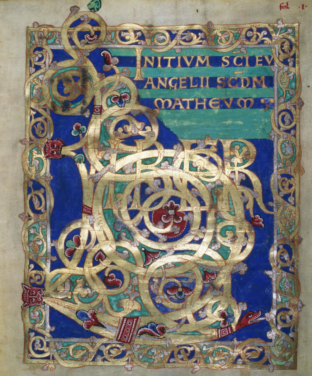 卡扎特女士。 1207 IV，fol.13 v装潢圣马太福音，来自普沃茨克大教堂的Evangeliarium，c.1075 作者 德国学校