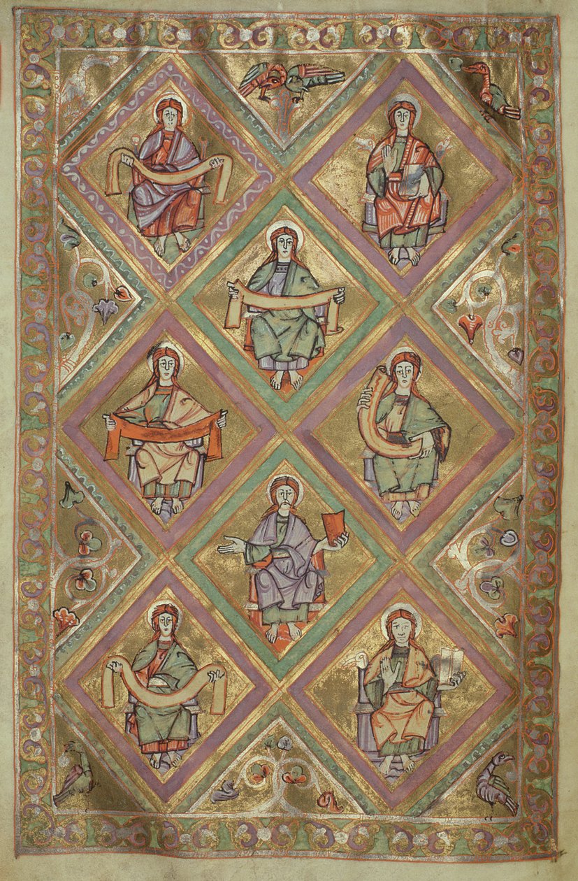 卡扎特女士。 1207 IV，fol.9v基督的生活，根据圣马太福音，来自普沃茨克大教堂的Evangeliarium c.1075 作者 德国学校