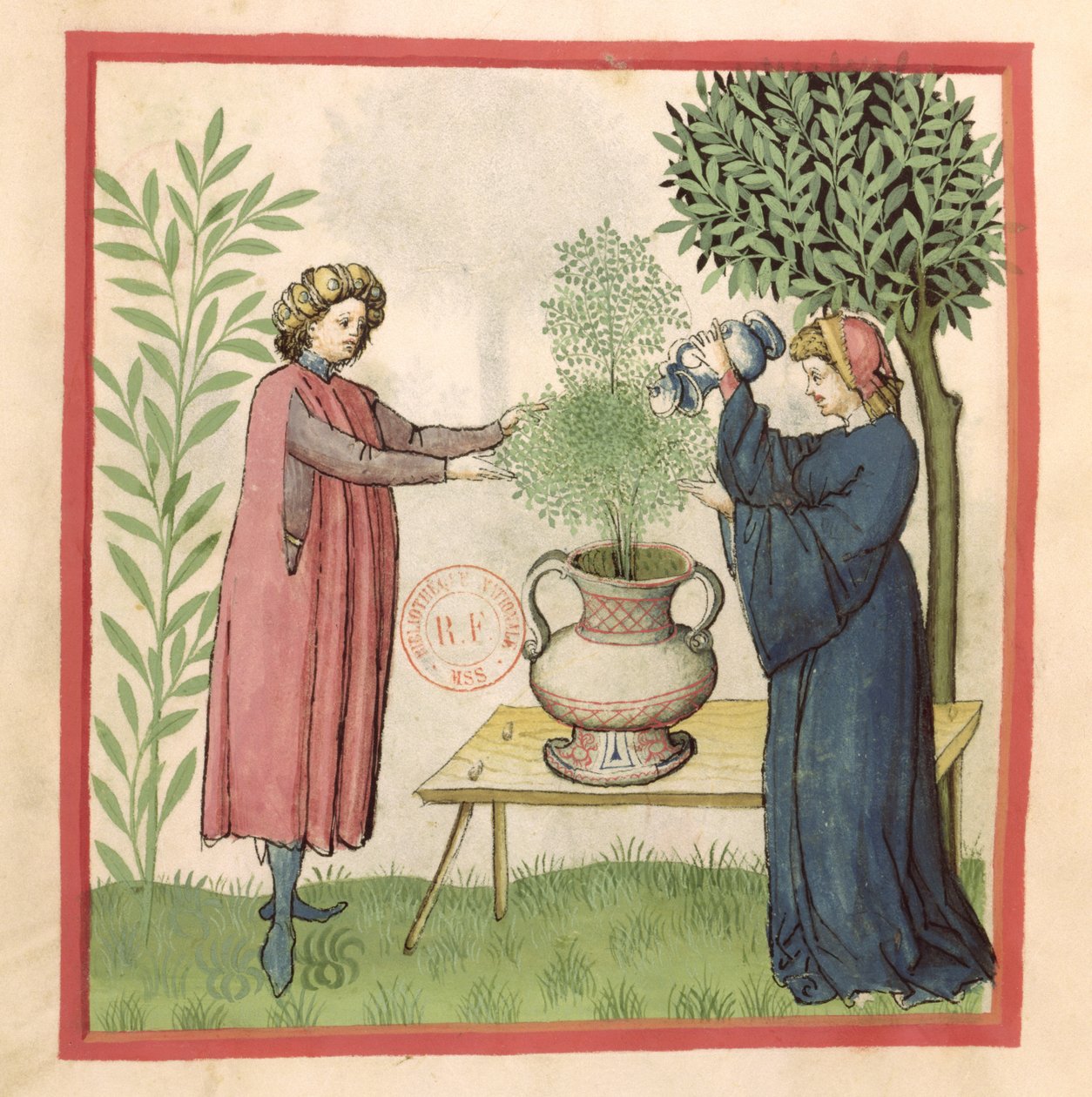 女士纬度9333 fol.30马郁兰，从健康Tacuinum 作者 德国学校