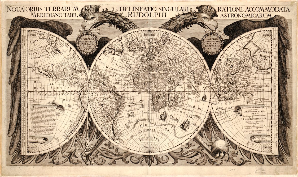 一个新的世界，从“表Rodolphine”由开普勒，1627至1630年 作者 德国学校