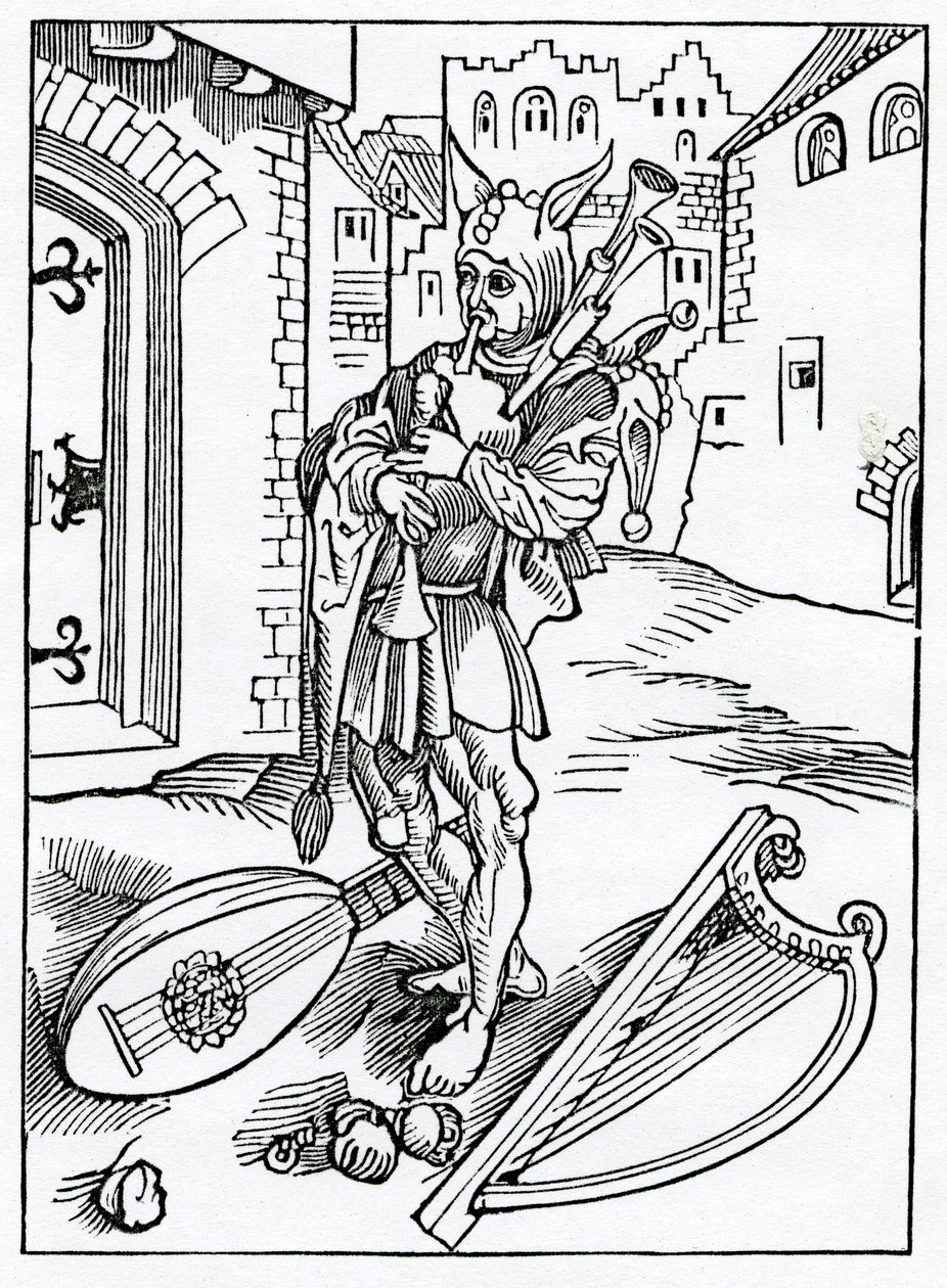 从亚历山大·巴克莱（Alexander Barclay）的“愚人之船”（The Ship of Fools）英文译本中的插图来看，这是1874年出版的一本版本。 作者 德国学校