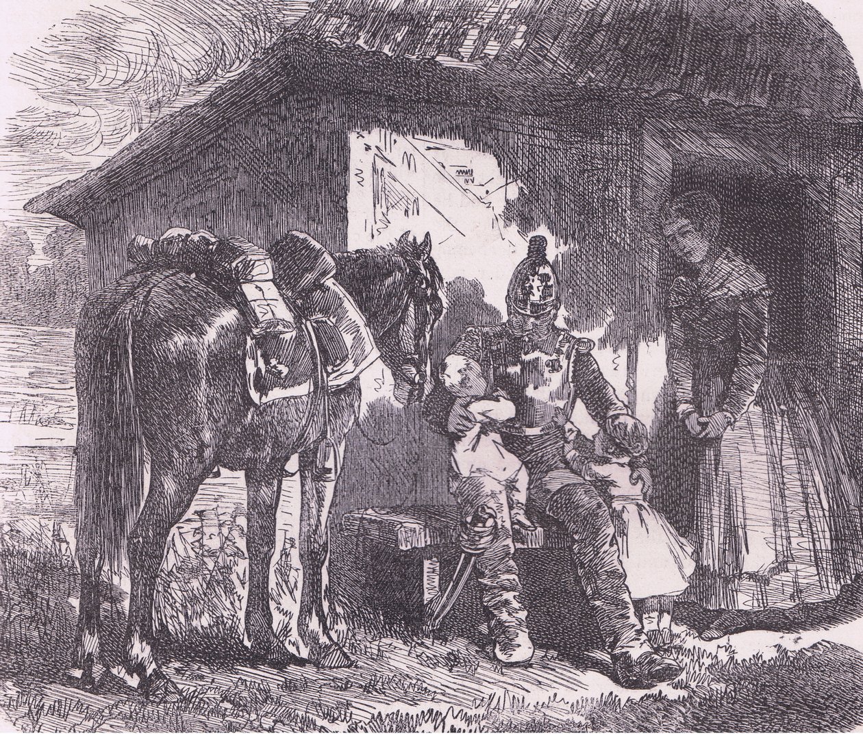 开战，《卡塞尔法德战争史》，由卡塞尔有限公司出版，约1890年（石印）。 作者 德国学校