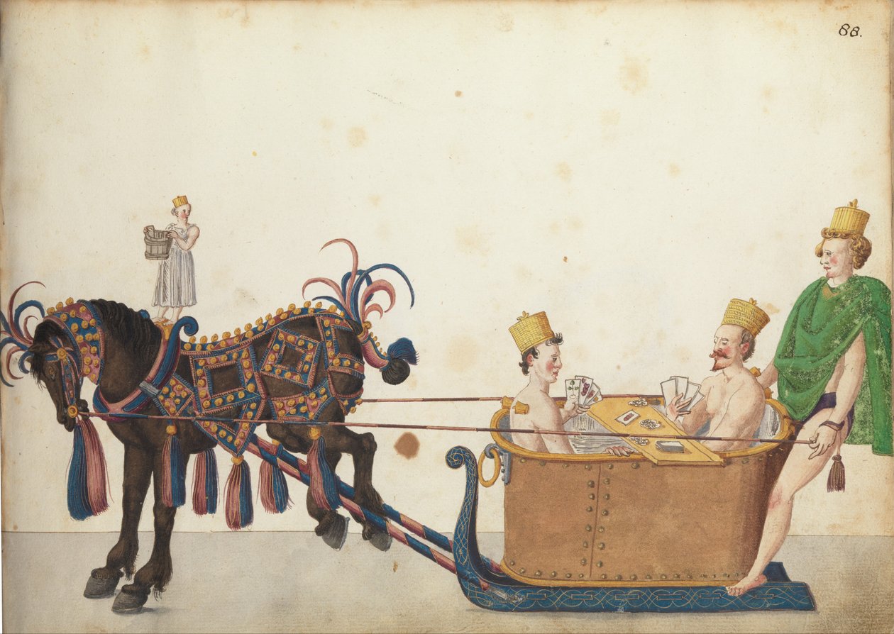 选美雪橇游行，c.1640 作者 德国学校