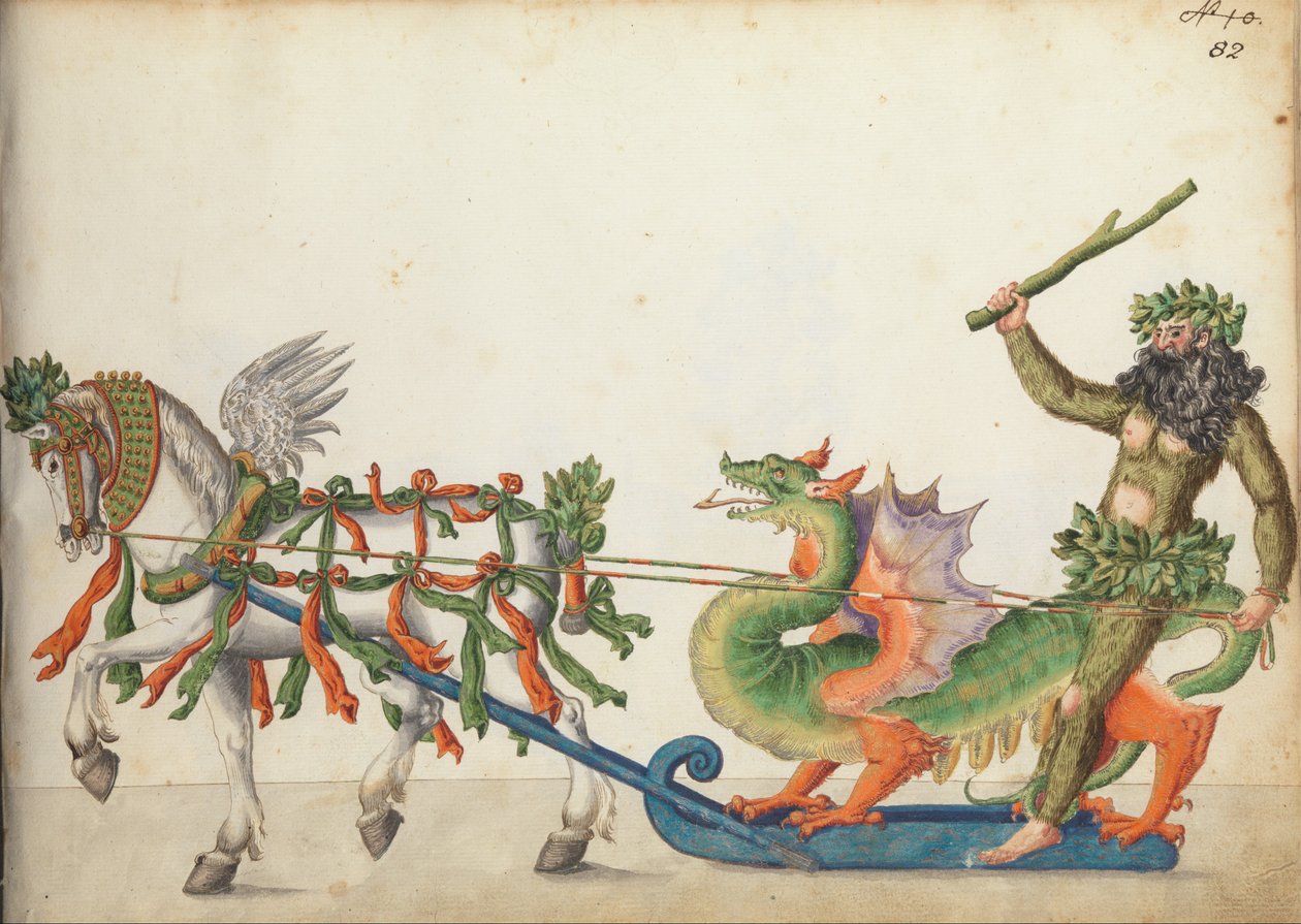 选美雪橇游行，c.1640 作者 德国学校