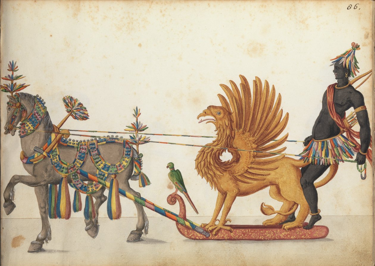 选美雪橇游行，c.1640 作者 德国学校