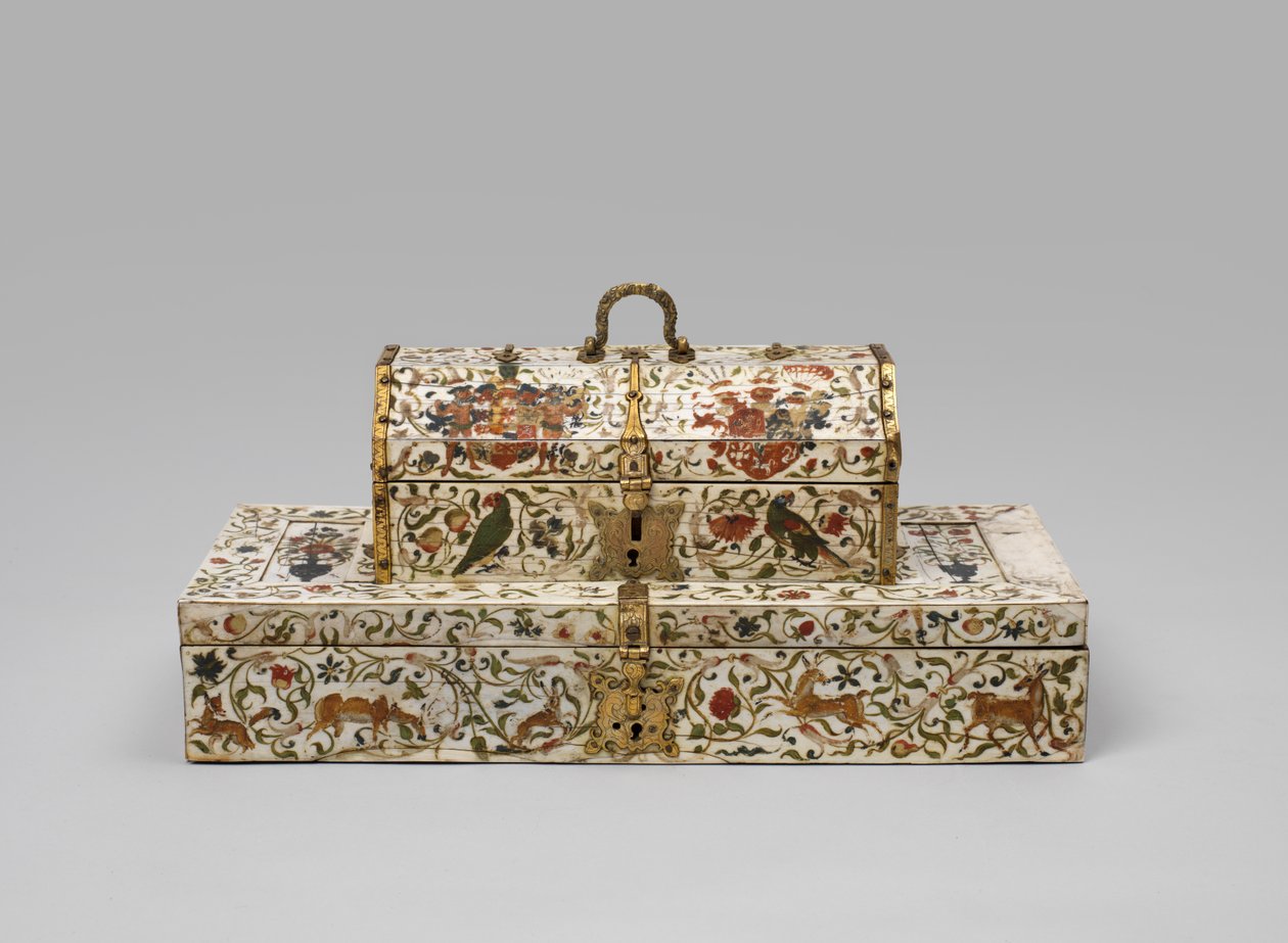 彩绘象牙婚姻棺材，1600-99年 作者 德国学校